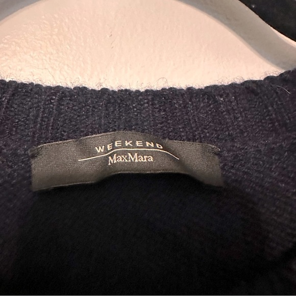 MaxMara 100% Cashmere Striped Sweater Purple Blue Size Large - Picture 3 of 5